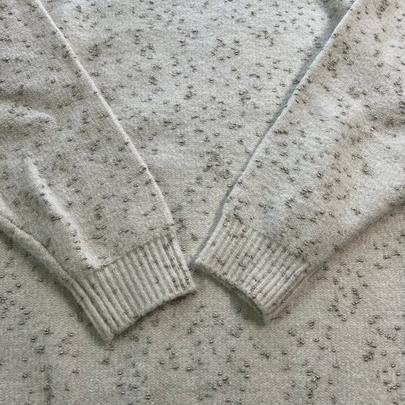 MNG Textured Metallic Speckled Cream Round Neck Oversized Knit Sweater Small - Picture 12 of 13